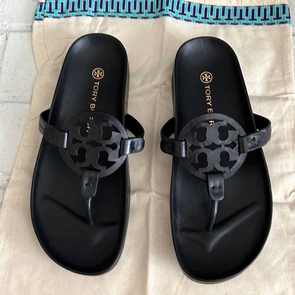 Tory Burch Black Miller Cloud Sandals